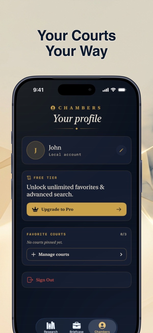 Manage your Chambers profile