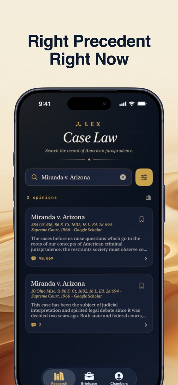 Ranked case search results